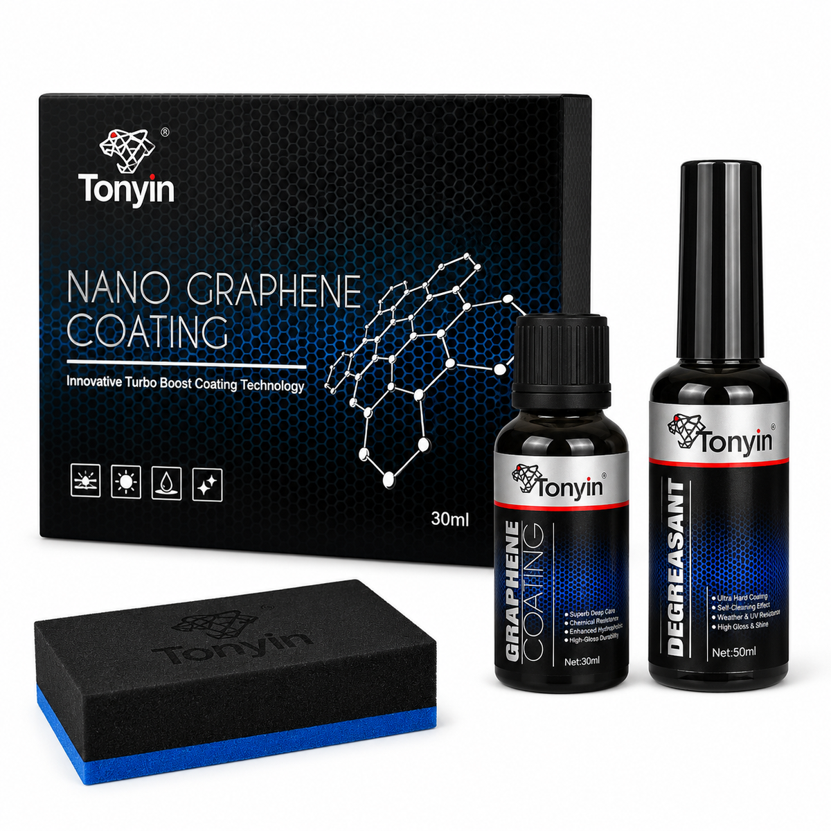 Tonyin Nano Graphene Coating 30ml – Grafenová ochrana laku s vysokým leskem