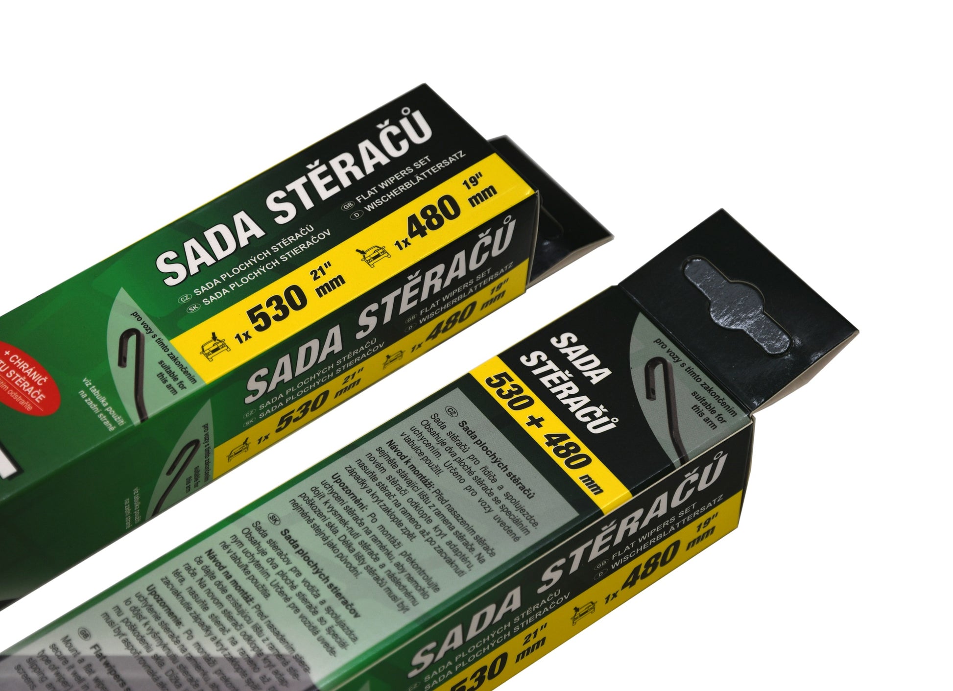 SADA Stěračů FLAT SET 530+480mm GREEN OCT I/FAB I