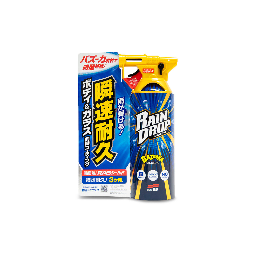 Soft99 Rain Drop Bazooka 300 ml – tekutý vosk a hydrofobní ochrana laku