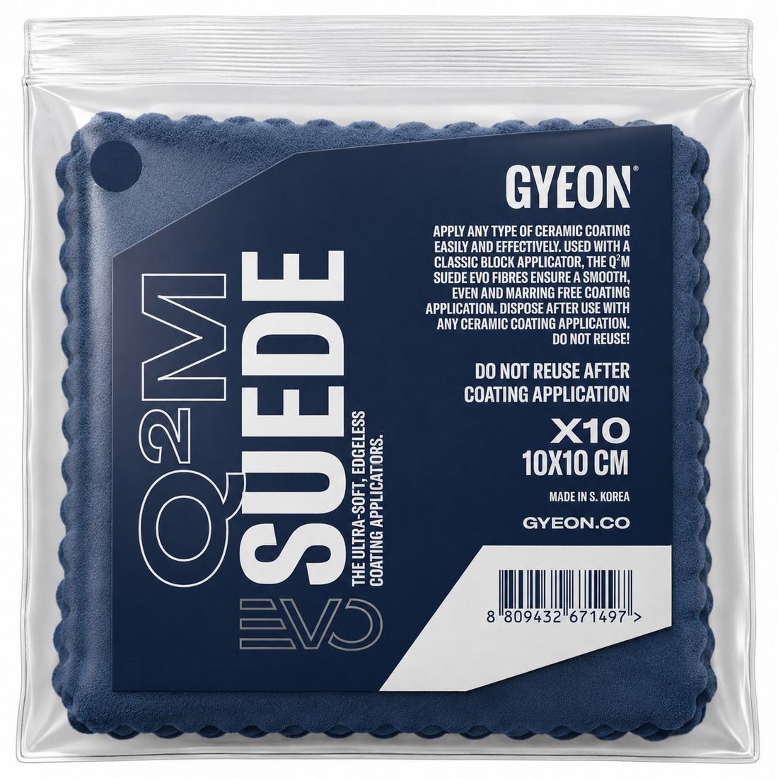Gyeon Q²M Suede EVO 10-Pack 10x10cm – semišové utěrky pro aplikaci keramických povlaků